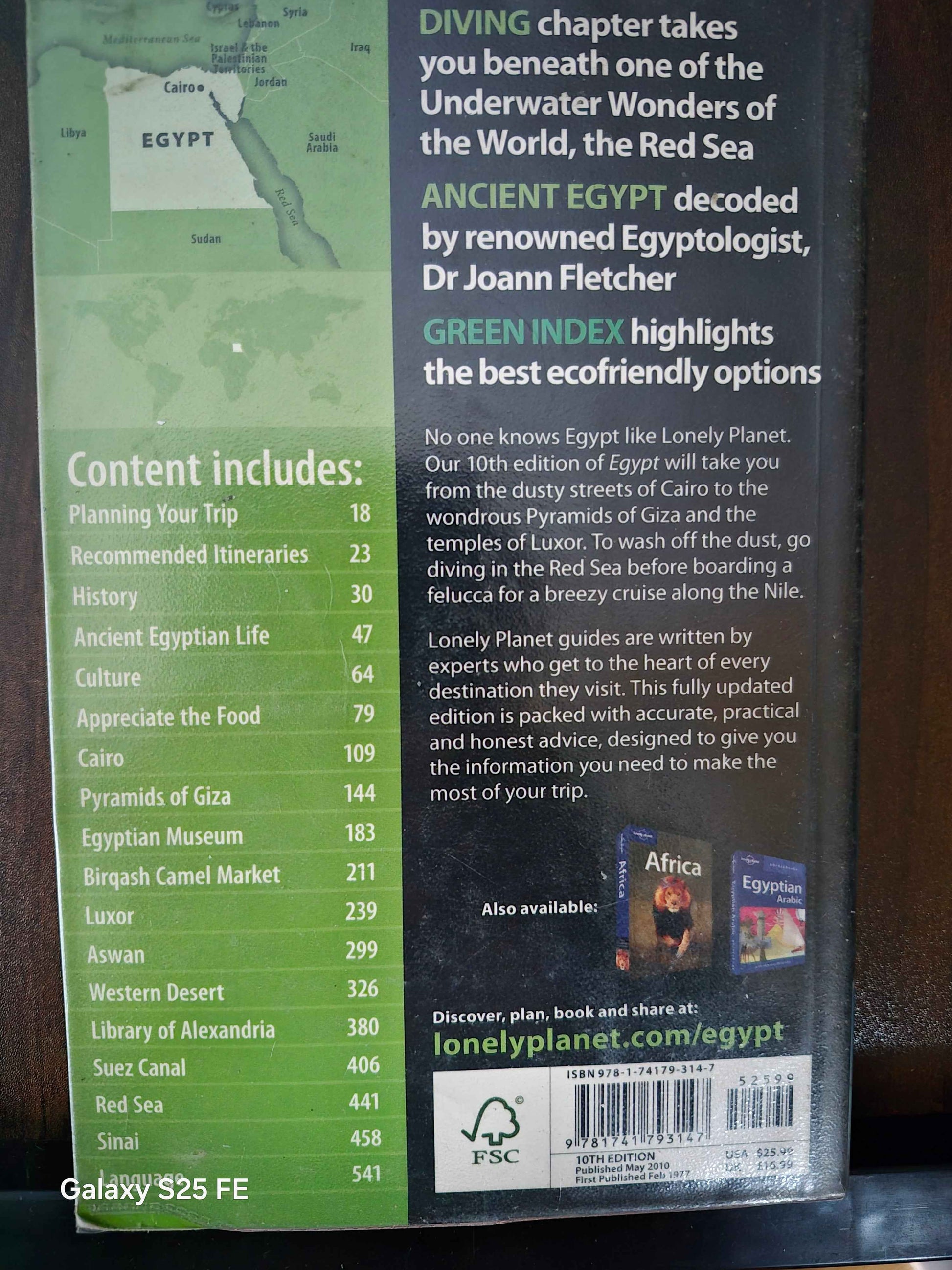 Lonely planet travel guide to Egypt