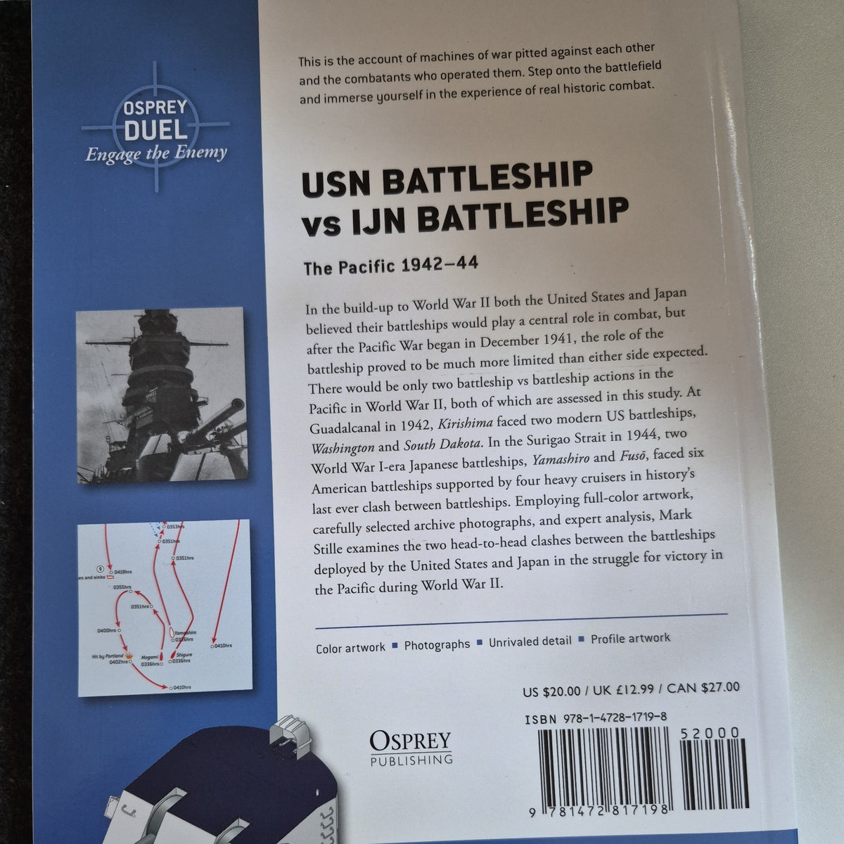 USN Battleship vs IJN Battleship : The Pacific 1942-44 by Mark Stille (2017,...1